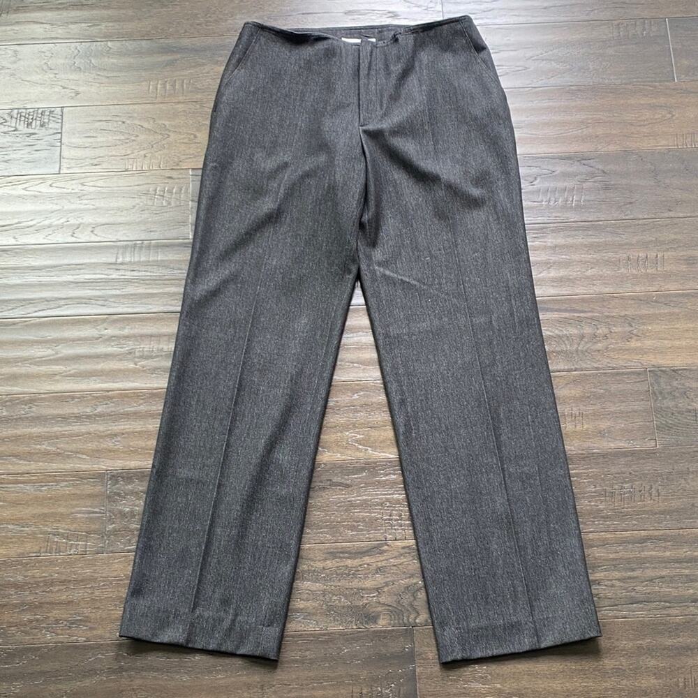 VERTIGO Trouser Womens Sz 12 Heathered Black Classic Straight Leg